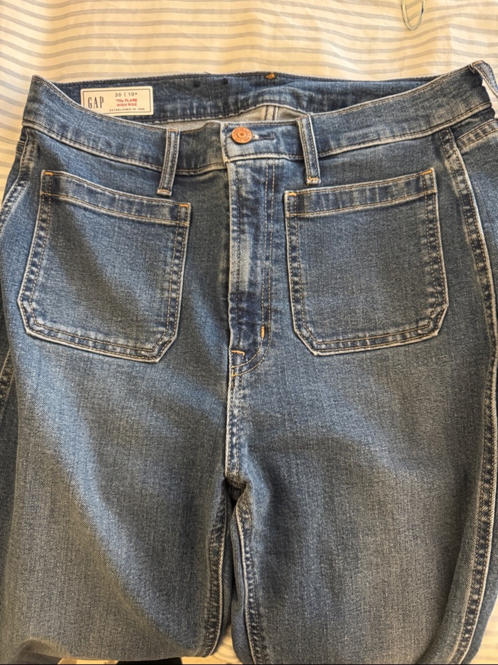 GAP Women's Medium Blue High-Rise flare jeans